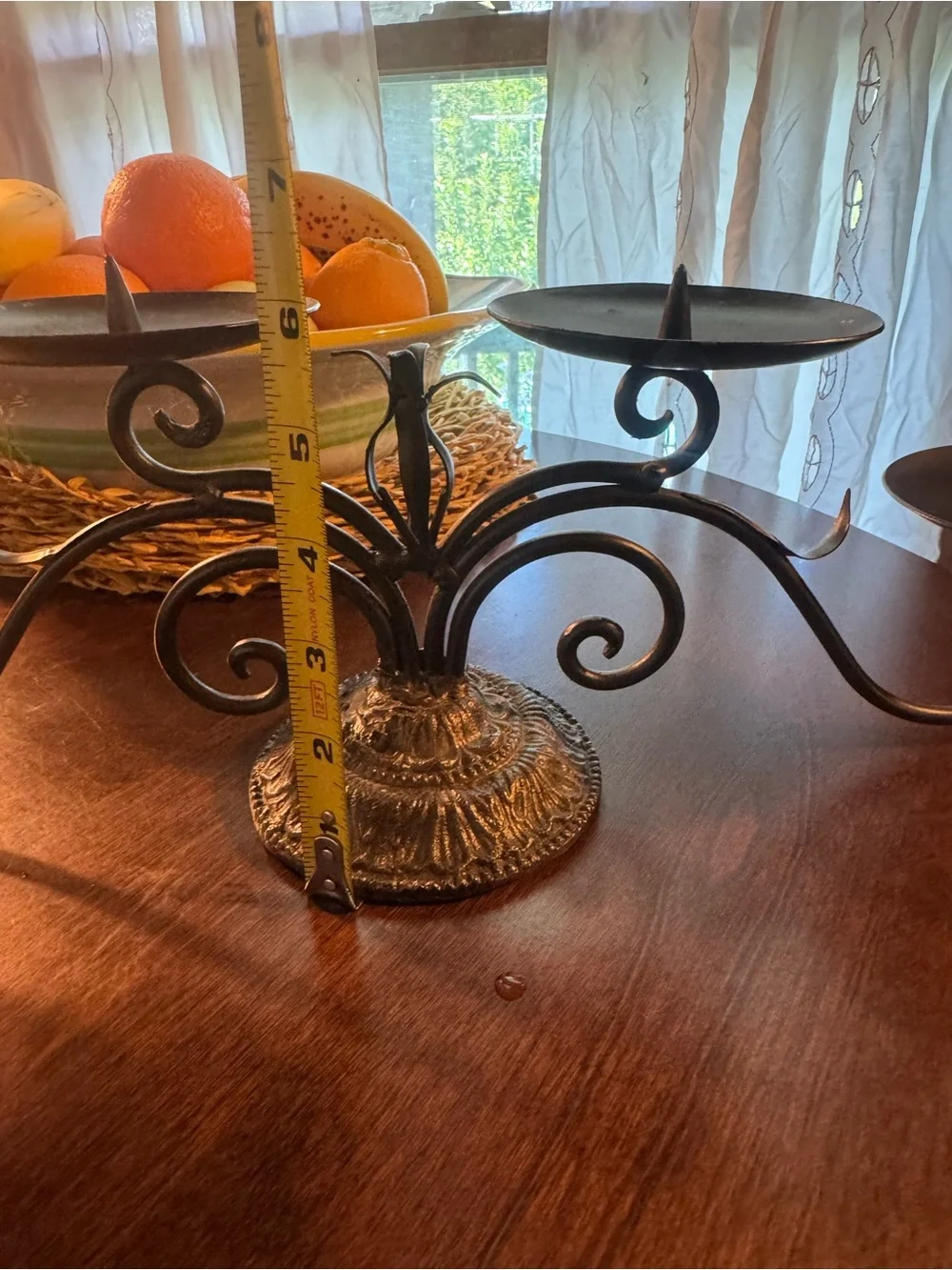 Homemade Art Decorative Black Metal 4 Arm Candle Holder